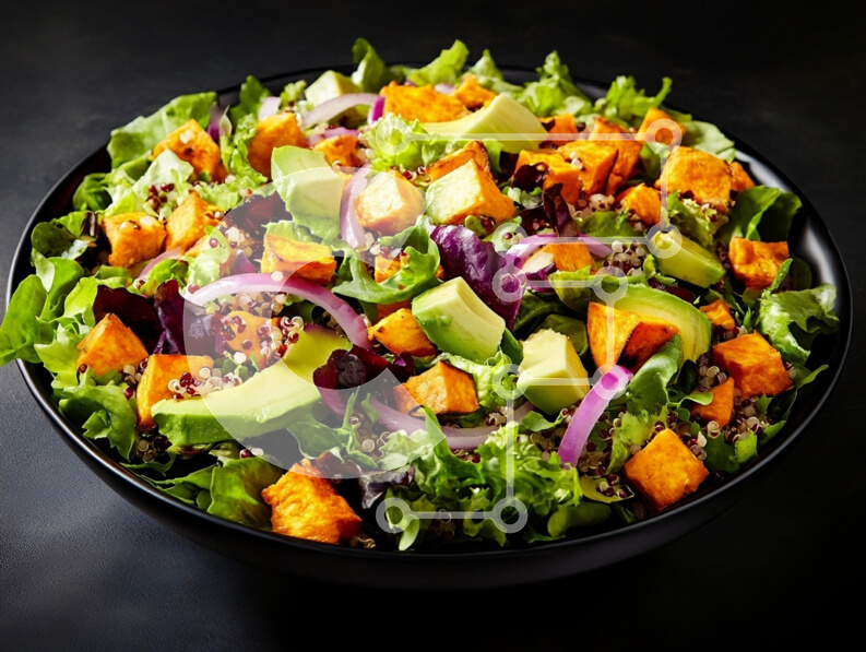 Σετ των 2 Intra Συλλεκτικό Ξύλινο Παζλ Plywood  4mm - Φρέσκια σαλάτα με γλυκοπατάτες και αβοκάντο Σε Ξύλινο Κουτί - Διαστάσεις: 10x10 cm – 25 κομμάτια