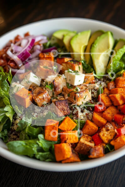 Σετ των 2 Intra Συλλεκτικό Ξύλινο Παζλ Plywood  4mm - Πολύχρωμη σαλατιέρα με κινόα και φρέσκα υλικά Σε Ξύλινο Κουτί - Διαστάσεις: 10x10 cm – 25 κομμάτια