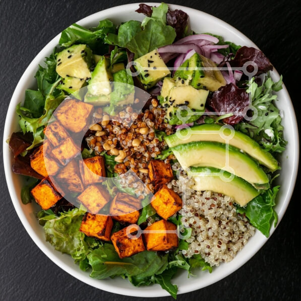 Σετ των 2 Intra Συλλεκτικό Ξύλινο Παζλ Plywood  4mm - Φρέσκια σαλατιέρα με κινόα και λαχανικά Σε Ξύλινο Κουτί - Διαστάσεις: 10x10 cm – 25 κομμάτια