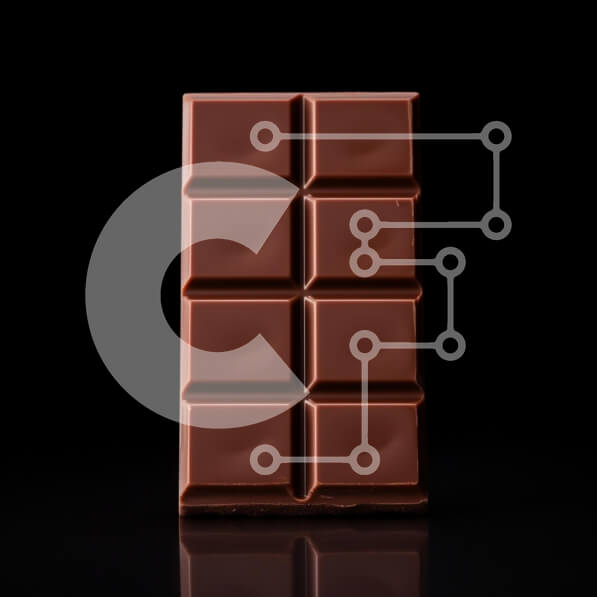 Σετ των 2 Intra Συλλεκτικό Ξύλινο Παζλ Plywood  4mm - Μπάρα σοκολάτας σε μαύρο φόντο Σε Ξύλινο Κουτί - Διαστάσεις: 10x10 cm – 25 κομμάτια