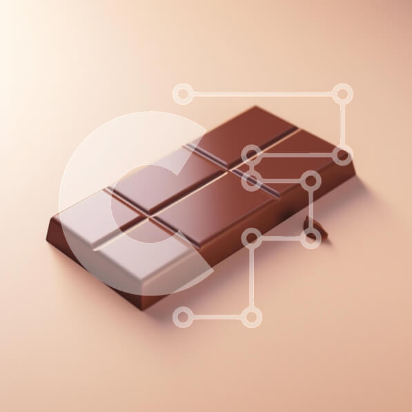 Σετ των 2 Intra Συλλεκτικό Ξύλινο Παζλ Plywood  4mm - Μπάρα σοκολάτας σε παστέλ φόντο Σε Ξύλινο Κουτί - Διαστάσεις: 10x10 cm – 25 κομμάτια