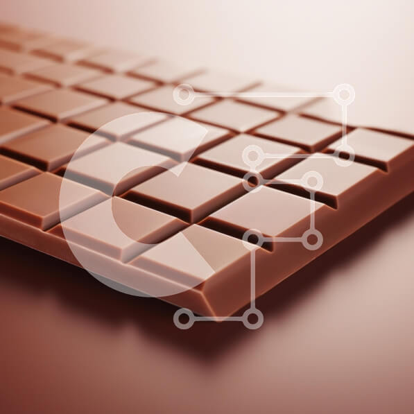 Σετ των 2 Intra Συλλεκτικό Ξύλινο Παζλ Plywood  4mm - Κοντινό πλάνο μιας ράβδου σοκολάτας Σε Ξύλινο Κουτί - Διαστάσεις: 10x10 cm – 25 κομμάτια