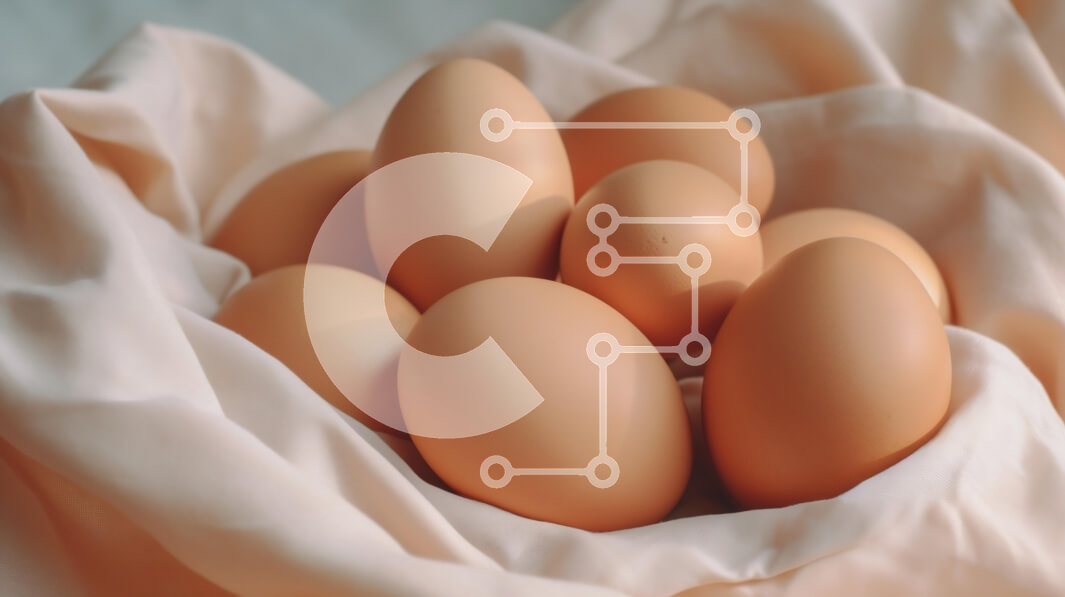 Σετ των 2 Intra Συλλεκτικό Ξύλινο Παζλ Plywood  4mm - Φρέσκα αυγά σε ύφασμα κρέμας Σε Ξύλινο Κουτί - Διαστάσεις: 10x10 cm – 25 κομμάτια