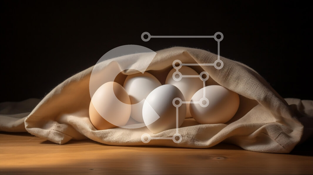 Σετ των 2 Intra Συλλεκτικό Ξύλινο Παζλ Plywood  4mm - Φωλιασμένα αυγά σε υφασμάτινο ύφασμα Σε Ξύλινο Κουτί - Διαστάσεις: 10x10 cm – 25 κομμάτια