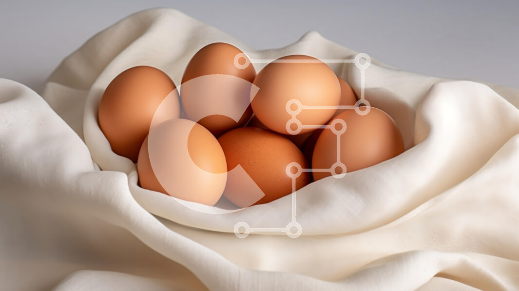 Σετ των 2 Intra Συλλεκτικό Ξύλινο Παζλ Plywood  4mm - Φρέσκα καφέ αυγά σε λευκό ύφασμα Σε Ξύλινο Κουτί - Διαστάσεις: 10x10 cm – 25 κομμάτια