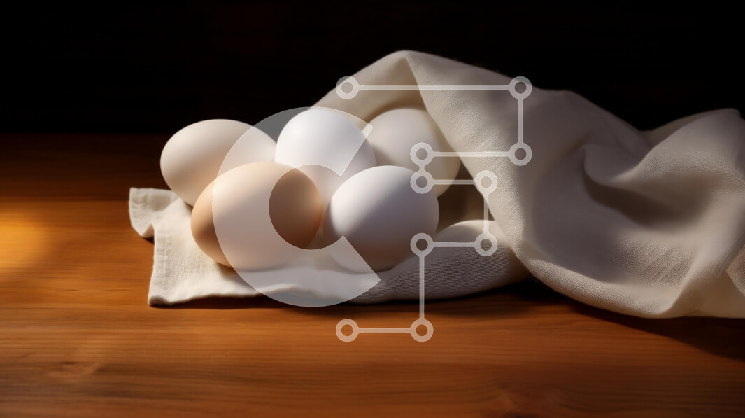 Σετ των 2 Intra Συλλεκτικό Ξύλινο Παζλ Plywood  4mm - Φρέσκα αυγά στο ύφασμα Σε Ξύλινο Κουτί - Διαστάσεις: 10x10 cm – 25 κομμάτια