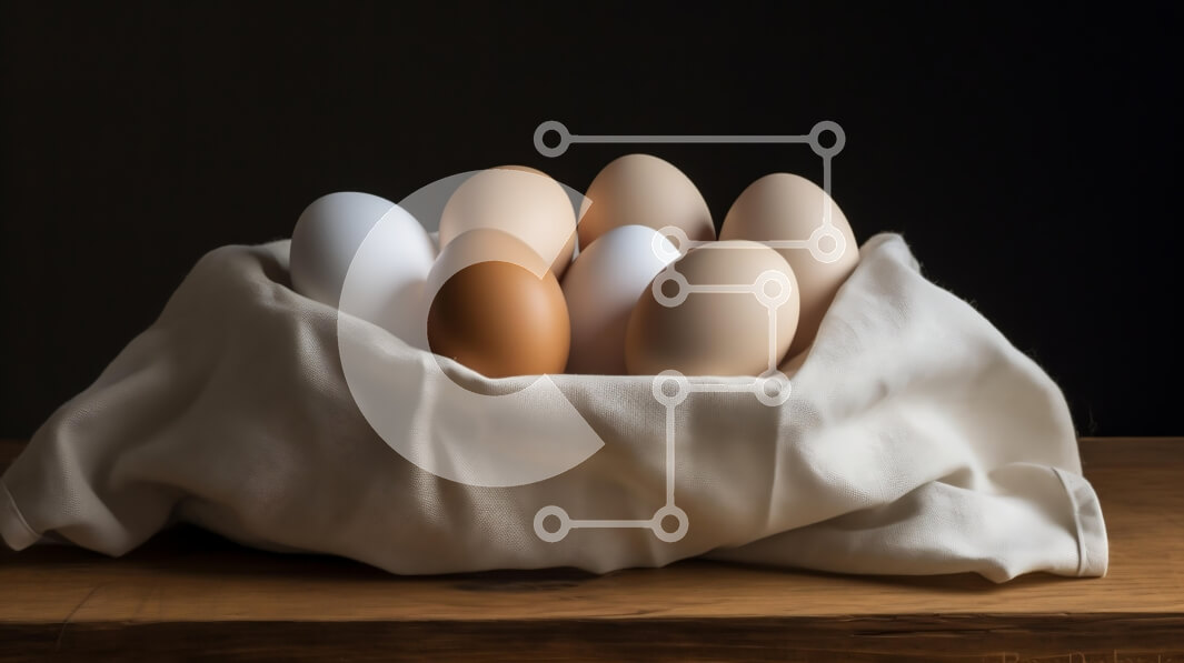 Σετ των 2 Intra Συλλεκτικό Ξύλινο Παζλ Plywood  4mm - Φωλιά αυγών σε λευκό πανί Σε Ξύλινο Κουτί - Διαστάσεις: 10x10 cm – 25 κομμάτια