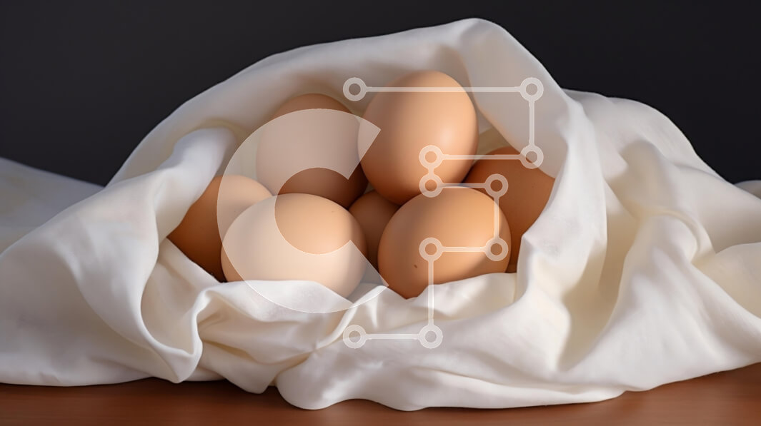 Σετ των 2 Intra Συλλεκτικό Ξύλινο Παζλ Plywood  4mm - Συστάδα αυγών σε λευκό ύφασμα Σε Ξύλινο Κουτί - Διαστάσεις: 10x10 cm – 25 κομμάτια