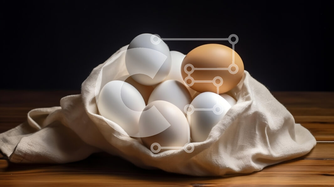 Σετ των 2 Intra Συλλεκτικό Ξύλινο Παζλ Plywood  4mm - Φρέσκα αυγά φωλιασμένα σε ύφασμα Σε Ξύλινο Κουτί - Διαστάσεις: 10x10 cm – 25 κομμάτια