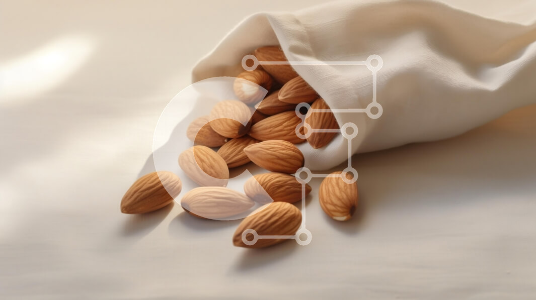 Σετ των 2 Intra Συλλεκτικό Ξύλινο Παζλ Plywood  4mm - Αμύγδαλα που χύνονται από ένα πουγκί Σε Ξύλινο Κουτί - Διαστάσεις: 10x10 cm – 25 κομμάτια