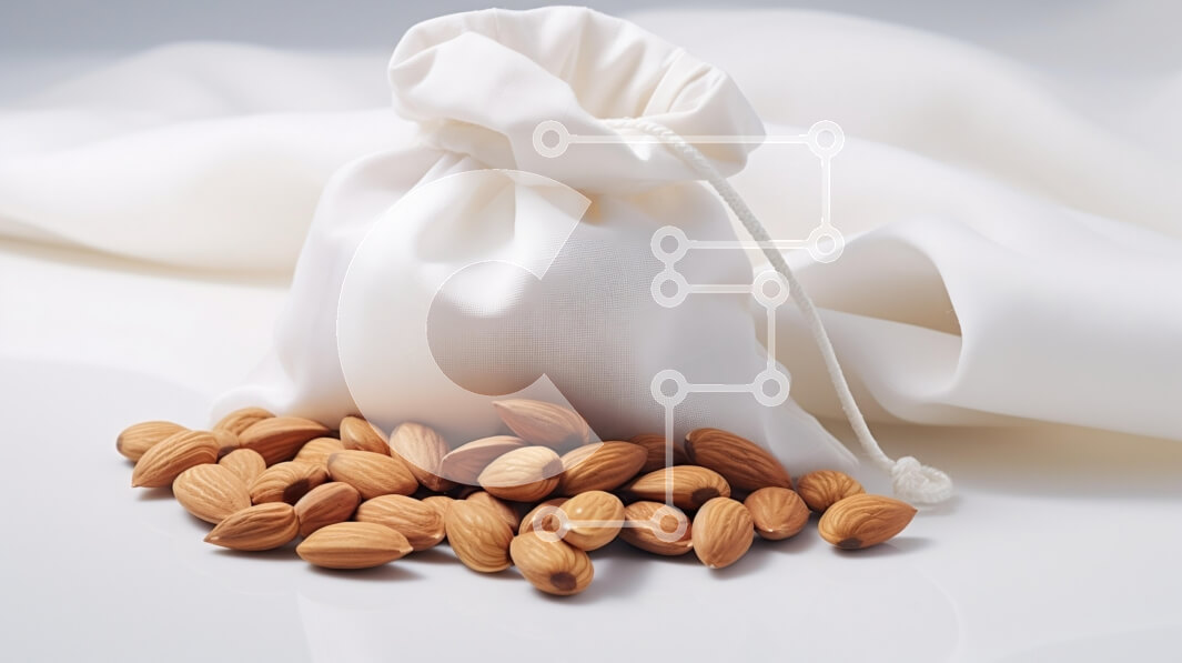 Σετ των 2 Intra Συλλεκτικό Ξύλινο Παζλ Plywood  4mm - Τσάντα αμύγδαλα και λευκό ύφασμα Σε Ξύλινο Κουτί - Διαστάσεις: 10x10 cm – 25 κομμάτια