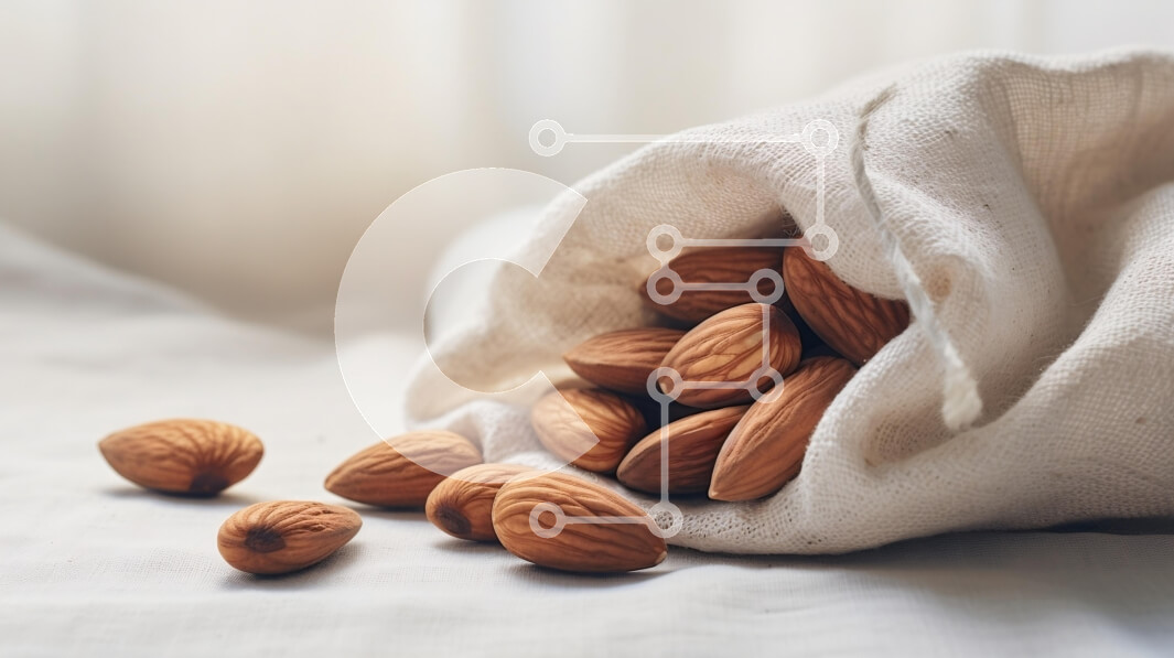 Σετ των 2 Intra Συλλεκτικό Ξύλινο Παζλ Plywood  4mm - Αμύγδαλα σε σακί λινάτσας Σε Ξύλινο Κουτί - Διαστάσεις: 10x10 cm – 25 κομμάτια