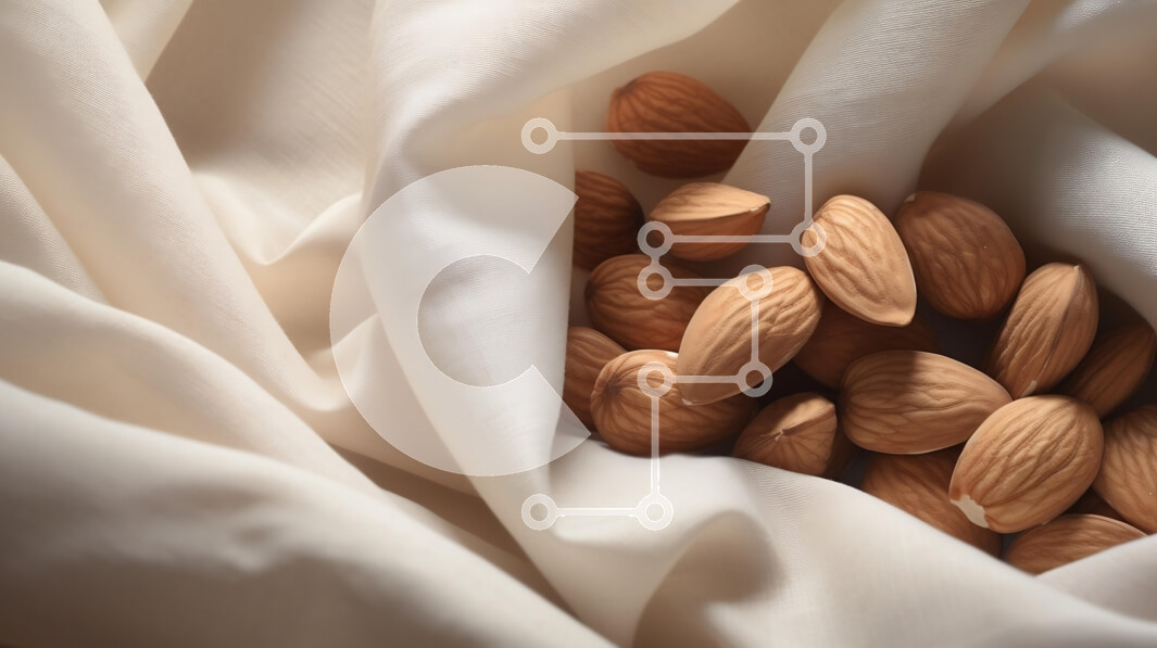 Σετ των 2 Intra Συλλεκτικό Ξύλινο Παζλ Plywood  4mm - Αμύγδαλα σε Κρεμ ύφασμα Σε Ξύλινο Κουτί - Διαστάσεις: 10x10 cm – 25 κομμάτια