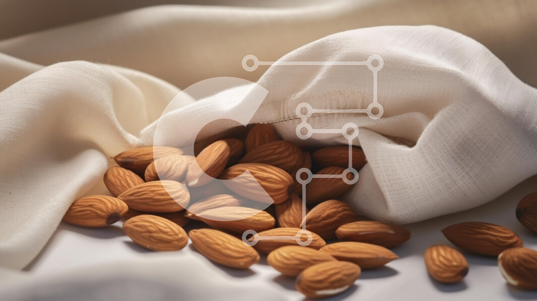 Σετ των 2 Intra Συλλεκτικό Ξύλινο Παζλ Plywood  4mm - Αμύγδαλα σε λευκό ύφασμα Σε Ξύλινο Κουτί - Διαστάσεις: 10x10 cm – 25 κομμάτια