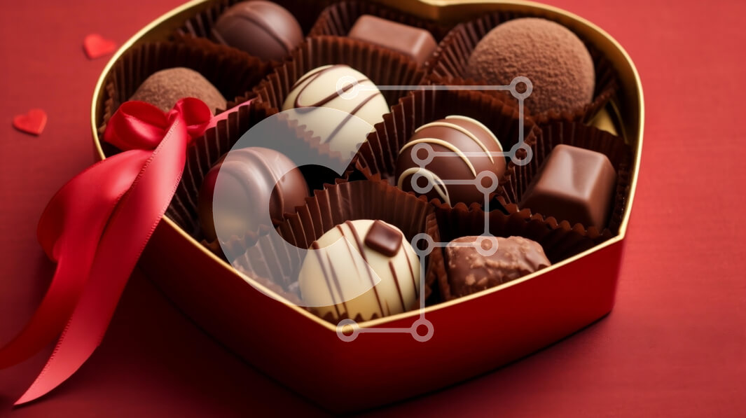 Σετ των 2 Intra Συλλεκτικό Ξύλινο Παζλ Plywood  4mm - Κουτί σε σχήμα καρδιάς με διάφορες σοκολάτες Σε Ξύλινο Κουτί - Διαστάσεις: 10x10 cm – 25 κομμάτια