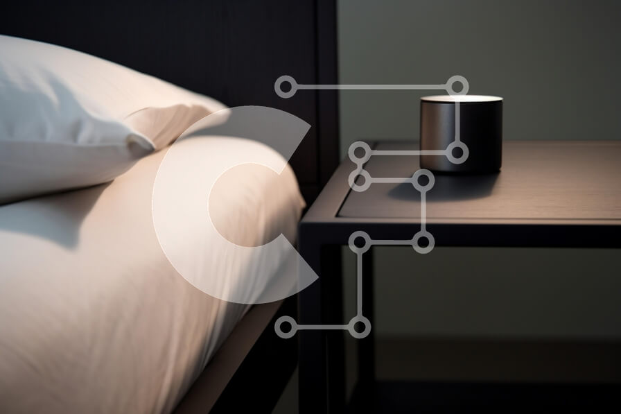 Intra Συλλεκτικό Ξύλινο Παζλ Plywood  4mm - Μοντέρνο εσωτερικό υπνοδωμάτιο με μαύρο διακοσμητικό κομμάτι Σε Ξύλινο Κουτί - Διαστάσεις Puzzle: 10x10 cm – 25 κομμάτια