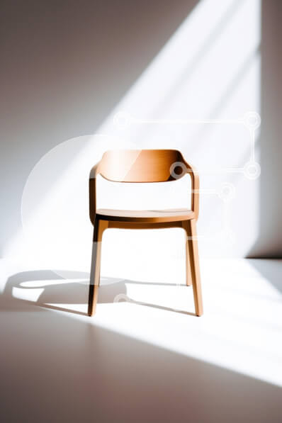 Intra Συλλεκτικό Ξύλινο Παζλ Plywood  4mm - Μινιμαλιστική Ξύλινη Καρέκλα σε φυσικό φως Σε Ξύλινο Κουτί - Διαστάσεις Puzzle: 10x10 cm – 25 κομμάτια