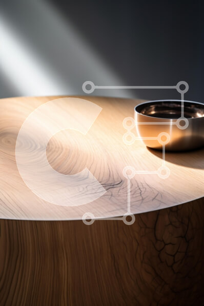 Intra Συλλεκτικό Ξύλινο Παζλ Plywood  4mm - Κομψό Ξύλινο Τραπέζι με Μεταλλικό Μπολ Σε Ξύλινο Κουτί - Διαστάσεις Puzzle: 10x10 cm – 25 κομμάτια