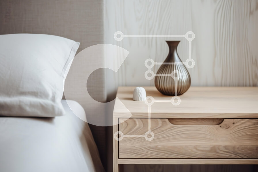 Intra Συλλεκτικό Ξύλινο Παζλ Plywood  4mm - Άνετη γωνιά υπνοδωματίου με ξύλινο κομοδίνο Σε Ξύλινο Κουτί - Διαστάσεις Puzzle: 10x10 cm – 25 κομμάτια