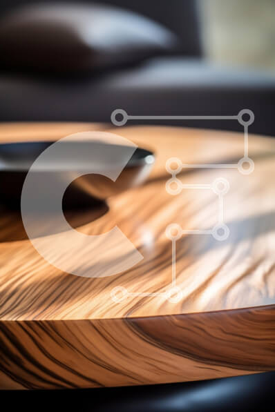 Intra Συλλεκτικό Ξύλινο Παζλ Plywood  4mm - Κομψό ξύλινο τραπέζι με μαύρο μπολ σε άνετο σαλόνι Σε Ξύλινο Κουτί - Διαστάσεις Puzzle: 10x10 cm – 25 κομμάτια