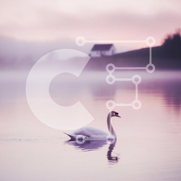 Intra Συλλεκτικό Ξύλινο Παζλ Plywood  4mm - Κύκνος που γλιστρά στο ομιχλώδες νερό την αυγή Σε Ξύλινο Κουτί - Διαστάσεις: 10x10 cm – 25 κομμάτια