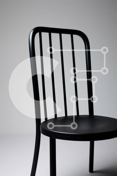 Intra Συλλεκτικό Ξύλινο Παζλ Plywood  4mm - Μοντέρνα μαύρη καρέκλα σε γκρι φόντο Σε Ξύλινο Κουτί - Διαστάσεις Puzzle: 10x10 cm – 25 κομμάτια