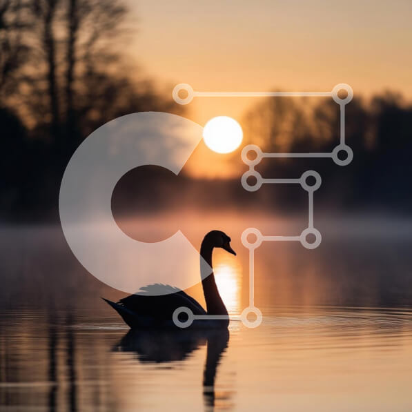 Intra Συλλεκτικό Ξύλινο Παζλ Plywood  4mm - Κύκνος στην Ανατολή Σε Ξύλινο Κουτί - Διαστάσεις: 10x10 cm – 25 κομμάτια