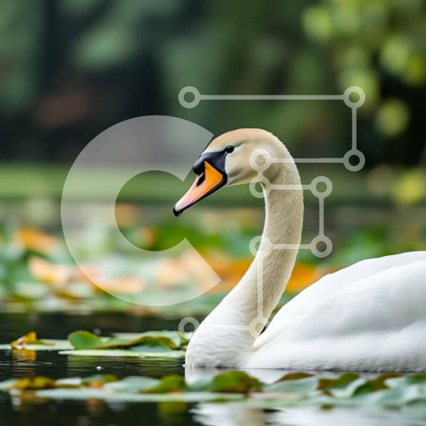 Intra Συλλεκτικό Ξύλινο Παζλ Plywood  4mm - Κομψός Κύκνος που γλιστρά σε μια γαλήνια λίμνη Σε Ξύλινο Κουτί - Διαστάσεις: 10x10 cm – 25 κομμάτια