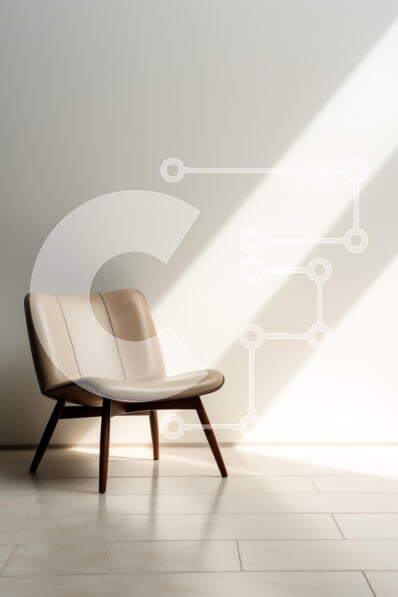 Intra Συλλεκτικό Ξύλινο Παζλ Plywood  4mm - Κομψή μπεζ καρέκλα σε μινιμαλιστικό εσωτερικό Σε Ξύλινο Κουτί - Διαστάσεις Puzzle: 10x10 cm – 25 κομμάτια