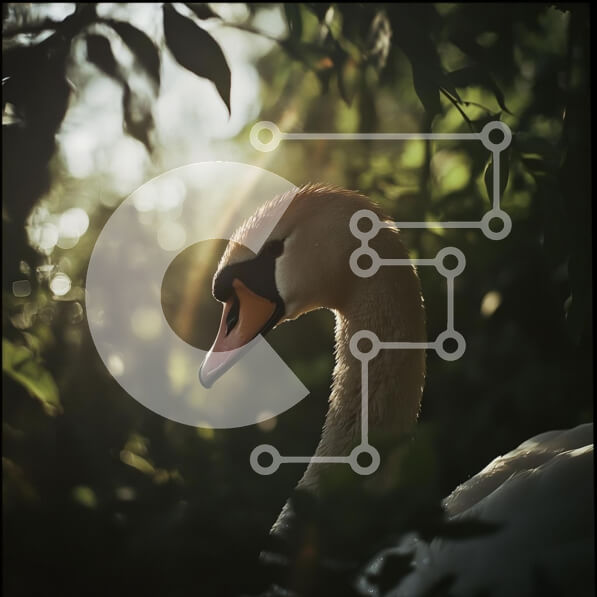 Intra Συλλεκτικό Ξύλινο Παζλ Plywood  4mm - Χαριτωμένος κύκνος στη φύση Σε Ξύλινο Κουτί - Διαστάσεις: 10x10 cm – 25 κομμάτια