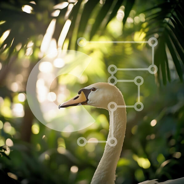 Intra Συλλεκτικό Ξύλινο Παζλ Plywood  4mm - Κομψός κύκνος στο καταπράσινο τοπίο Σε Ξύλινο Κουτί - Διαστάσεις: 10x10 cm – 25 κομμάτια