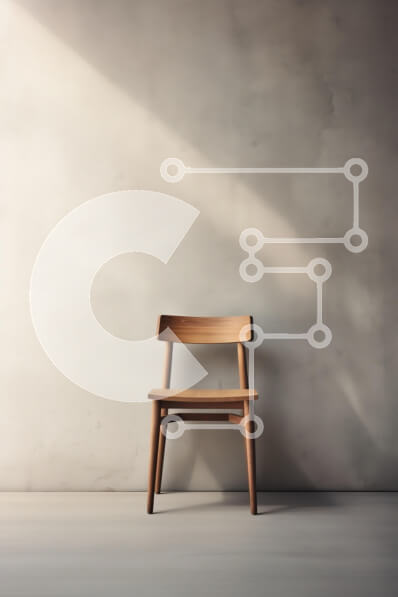 Intra Συλλεκτικό Ξύλινο Παζλ Plywood  4mm - Μινιμαλιστική Ξύλινη Καρέκλα ενάντια στον Ελαφρύ Τοίχο Σε Ξύλινο Κουτί - Διαστάσεις Puzzle: 10x10 cm – 25 κομμάτια