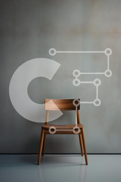 Intra Συλλεκτικό Ξύλινο Παζλ Plywood  4mm - Κομψή ξύλινη καρέκλα ενάντια σε ανάγλυφο τοίχο Σε Ξύλινο Κουτί - Διαστάσεις Puzzle: 10x10 cm – 25 κομμάτια