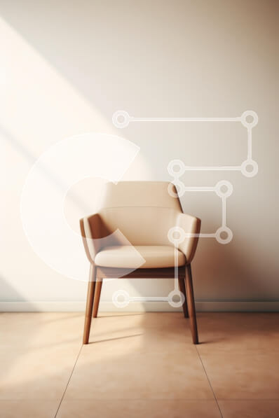 Intra Συλλεκτικό Ξύλινο Παζλ Plywood  4mm - Μοντέρνα μινιμαλιστική καρέκλα σε ένα φωτεινό δωμάτιο Σε Ξύλινο Κουτί - Διαστάσεις Puzzle: 10x10 cm – 25 κομμάτια