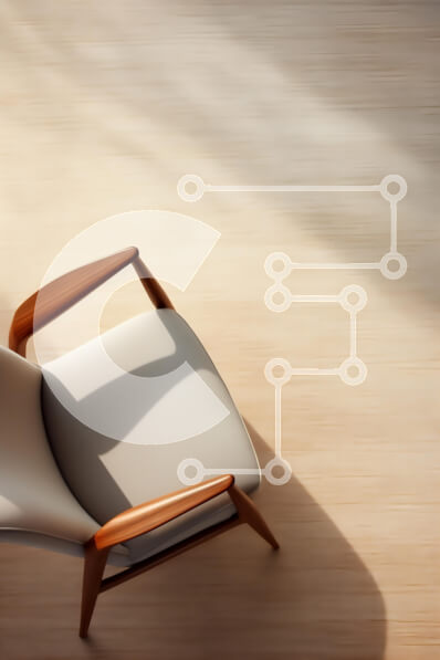 Intra Συλλεκτικό Ξύλινο Παζλ Plywood  4mm - Μοντέρνα πολυθρόνα σε μινιμαλιστικό εσωτερικό Σε Ξύλινο Κουτί - Διαστάσεις Puzzle: 10x10 cm – 25 κομμάτια