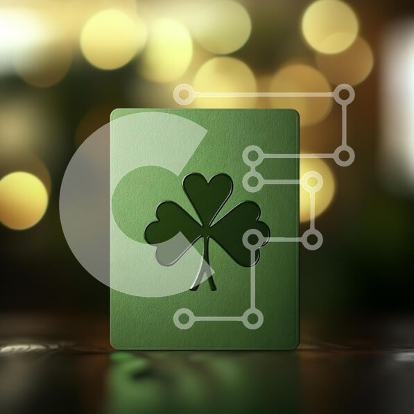 Intra Συλλεκτικό Ξύλινο Παζλ Plywood  4mm - Πράσινη κάρτα με σχέδιο τριφυλλιού Σε Ξύλινο Κουτί - Διαστάσεις Puzzle: 10x10 cm – 25 κομμάτια