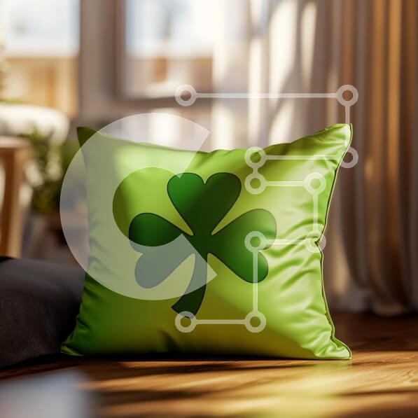 Intra Συλλεκτικό Ξύλινο Παζλ Plywood  4mm - Ζωντανό μαξιλάρι τριφύλλι στο άνετο σαλόνι Σε Ξύλινο Κουτί - Διαστάσεις Puzzle: 10x10 cm – 25 κομμάτια