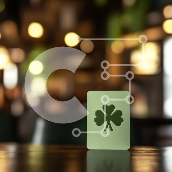 Intra Συλλεκτικό Ξύλινο Παζλ Plywood  4mm - Πράσινη κάρτα με τετράφυλλο σύμβολο τριφυλλιού Σε Ξύλινο Κουτί - Διαστάσεις Puzzle: 10x10 cm – 25 κομμάτια