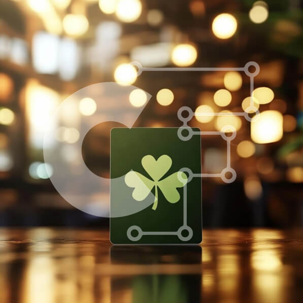 Intra Συλλεκτικό Ξύλινο Παζλ Plywood  4mm - Σύμβολο τριφυλλιού στην πράσινη κάρτα σε ζεστή ατμόσφαιρα Σε Ξύλινο Κουτί - Διαστάσεις Puzzle: 10x10 cm – 25 κομμάτια