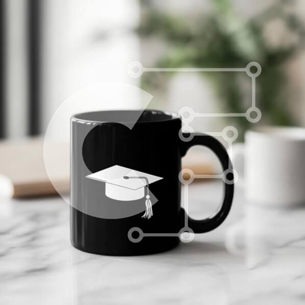 Intra Συλλεκτικό Ξύλινο Παζλ Plywood  4mm - Κούπα αποφοίτησης σε μαρμάρινη επιφάνεια Σε Ξύλινο Κουτί - Διαστάσεις: 10x10 cm – 25 κομμάτια