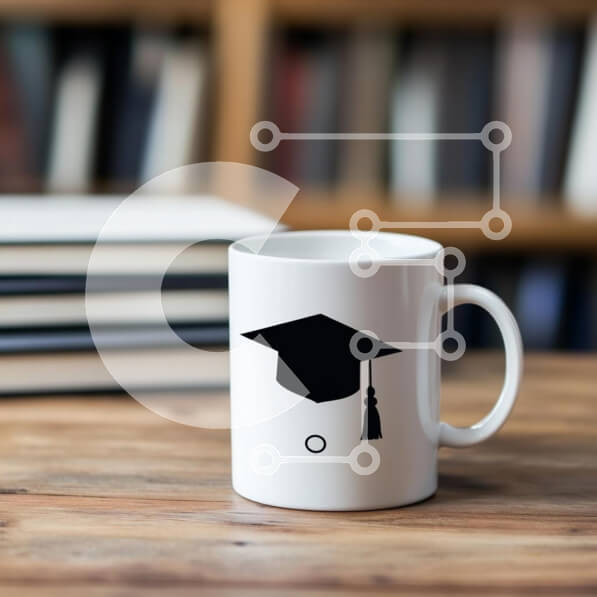 Intra Συλλεκτικό Ξύλινο Παζλ Plywood  4mm - Κούπα αποφοίτησης σε ξύλινο τραπέζι Σε Ξύλινο Κουτί - Διαστάσεις: 10x10 cm – 25 κομμάτια