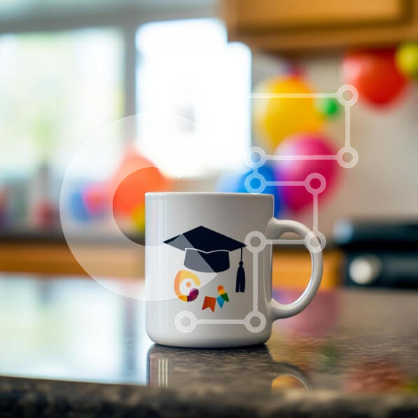 Intra Συλλεκτικό Ξύλινο Παζλ Plywood  4mm - Κούπα αποφοίτησης σε εορταστικό σκηνικό κουζίνας Σε Ξύλινο Κουτί - Διαστάσεις Puzzle: 10x10 cm – 25 κομμάτια