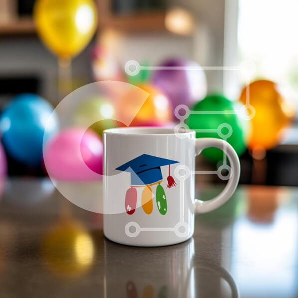 Intra Συλλεκτικό Ξύλινο Παζλ Plywood  4mm - Κούπα αποφοίτησης με πολύχρωμα μπαλόνια Σε Ξύλινο Κουτί - Διαστάσεις: 10x10 cm – 25 κομμάτια