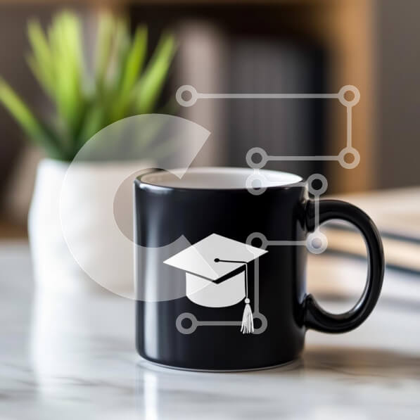 Intra Συλλεκτικό Ξύλινο Παζλ Plywood  4mm - Κούπα αποφοίτησης σε μαρμάρινη επιφάνεια Σε Ξύλινο Κουτί - Διαστάσεις Puzzle: 10x10 cm – 25 κομμάτια