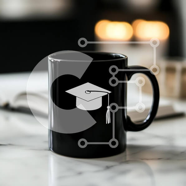 Intra Συλλεκτικό Ξύλινο Παζλ Plywood  4mm - Κούπα αποφοίτησης σε μαρμάρινη επιφάνεια Σε Ξύλινο Κουτί - Διαστάσεις: 10x10 cm – 25 κομμάτια