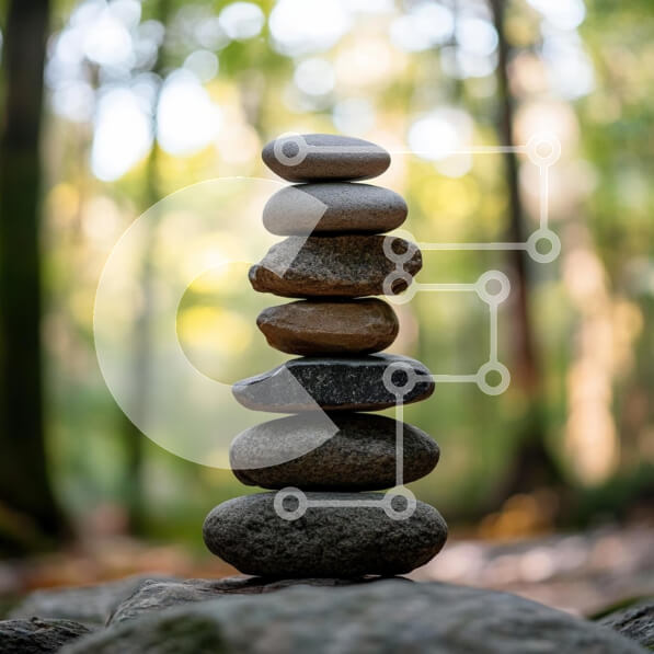 Intra Συλλεκτικό Ξύλινο Παζλ Plywood  4mm - Ισορροπημένες πέτρες στη φύση Σε Ξύλινο Κουτί - Διαστάσεις: 10x10 cm – 25 κομμάτια