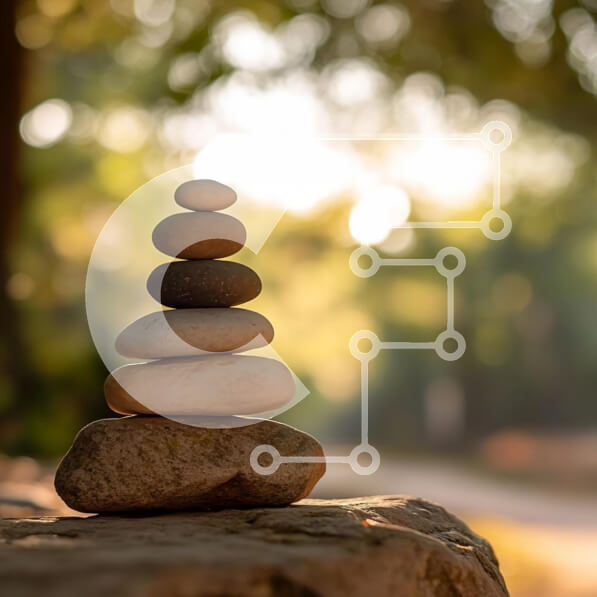 Intra Συλλεκτικό Ξύλινο Παζλ Plywood  4mm - Ισορροπημένη στοίβα πέτρας στη φύση Σε Ξύλινο Κουτί - Διαστάσεις: 10x10 cm – 25 κομμάτια