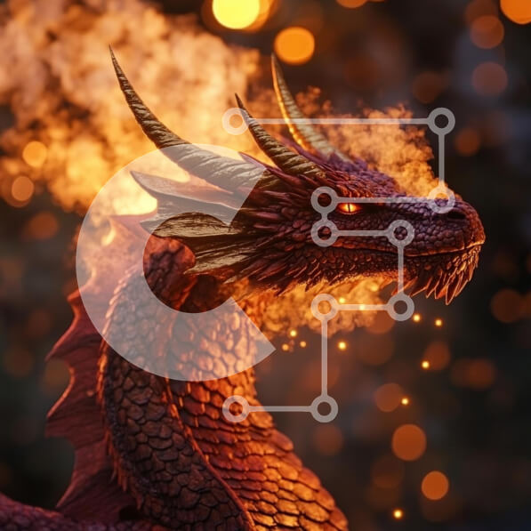 Intra Συλλεκτικό Ξύλινο Παζλ Plywood  4mm - Majestic Dragon Breathing Fire Σε Ξύλινο Κουτί - Διαστάσεις Puzzle: 10x10 cm – 25 κομμάτια