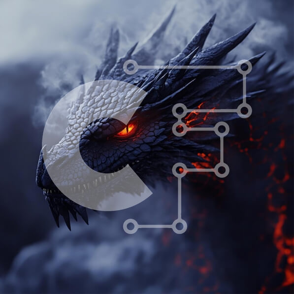 Intra Συλλεκτικό Ξύλινο Παζλ Plywood  4mm - Μεγαλοπρεπής Δράκος με Λαμπερά Μάτια Σε Ξύλινο Κουτί - Διαστάσεις Puzzle: 10x10 cm – 25 κομμάτια