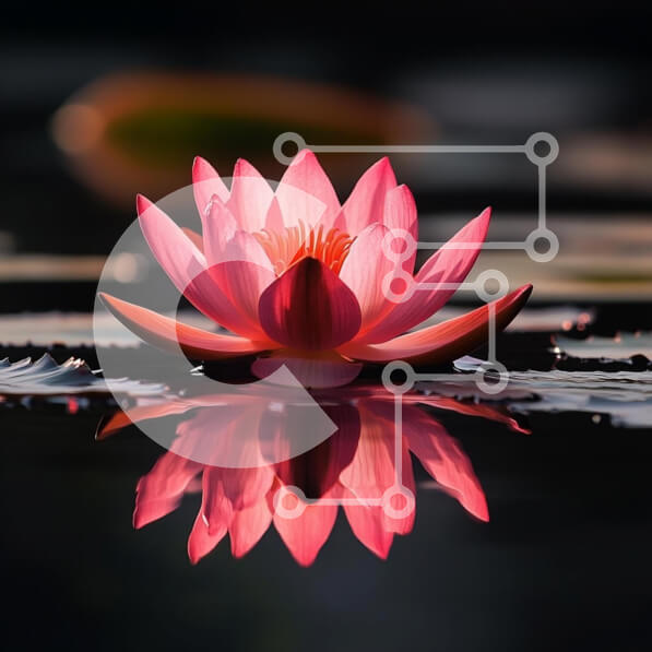 Intra Συλλεκτικό Ξύλινο Παζλ Plywood  4mm - Λουλούδι Λωτού σε Γαληνό Νερό Σε Ξύλινο Κουτί - Διαστάσεις: 10x10 cm – 25 κομμάτια